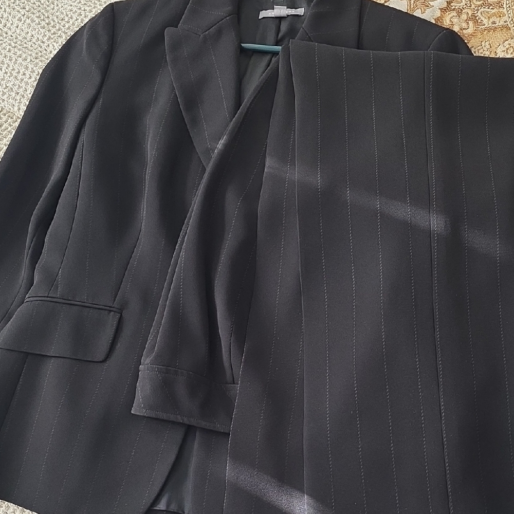 Ann Taylor Black Pinstripe Trousers